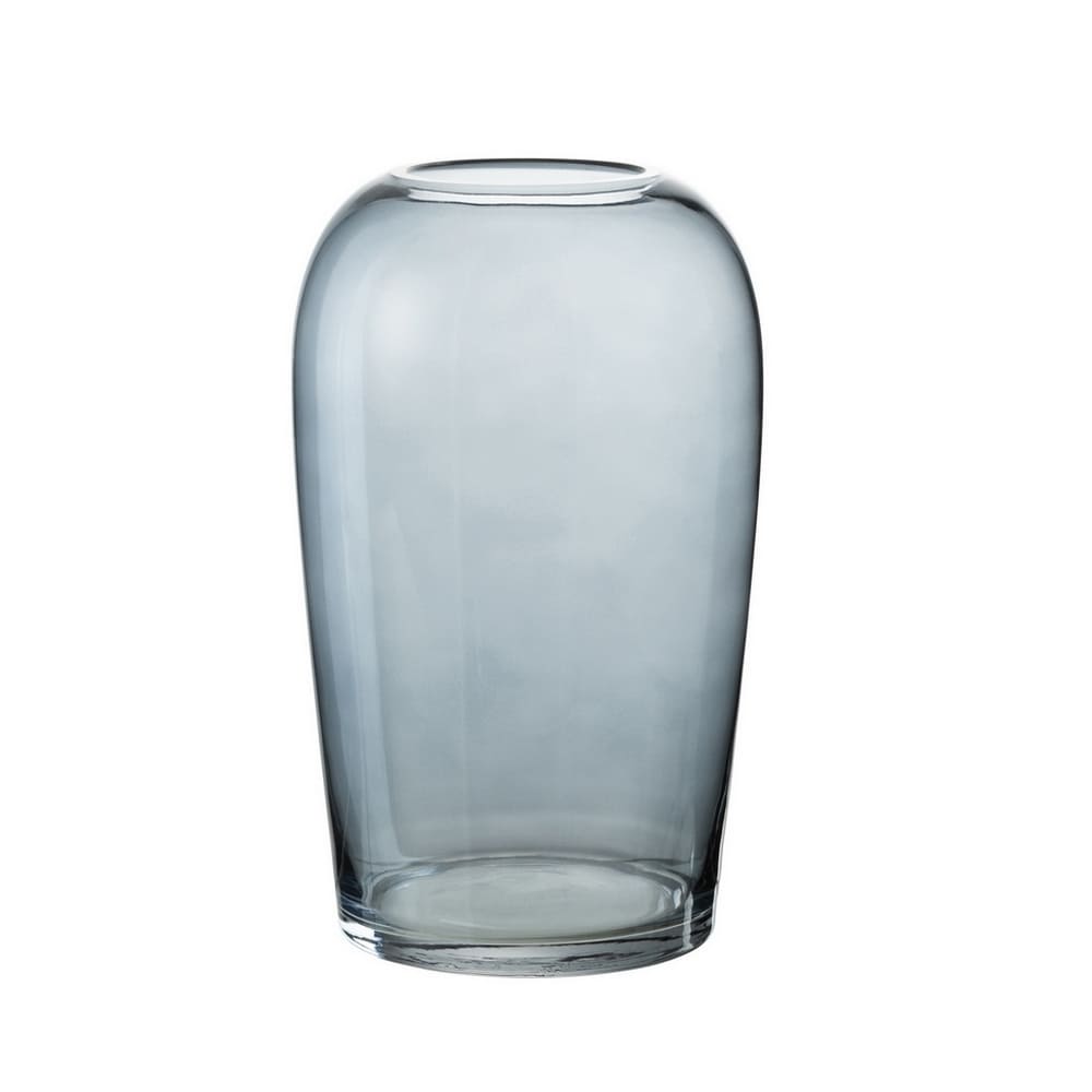 Vase décoratif pour fleurs en verre fumé bleu gris, 29cm