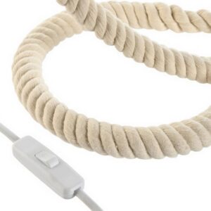 Lampe de table à poser pied corde de jute – 35cm