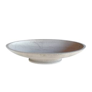 Coupe décorative ovale en MDF blanchi – 37cm