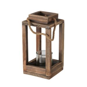 Lanterne à bougie en bois pour l’extérieur – 14cm