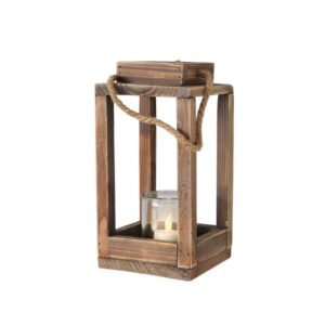 Lanterne à bougie en bois pour l’extérieur – 14cm