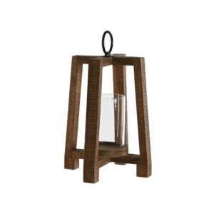Lanterne à bougie en bois pour l’extérieur – 35cm