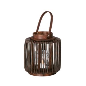Lanterne à bougie en bois pour l’extérieur – 24cm