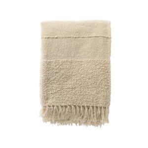 Plaid à bouclette beige 140×180 – Polyester 500g