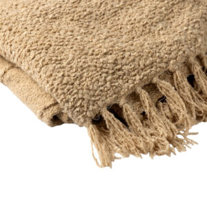 Plaid à bouclette camel 140×180 – Polyester 500g