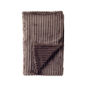 Plaid velours côtelé marron 140×180 – Polyester 240g