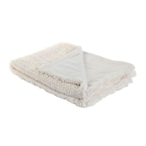 Plaid fourrure écru 130×170 – Polyester 580g
