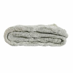 Plaid maille tricot vert 125×150 – Polyester 580g