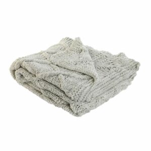 Plaid maille tricot vert 125×150 – Polyester 580g