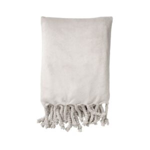 Plaid polaire franges écru 150×200 – Polyester 250g
