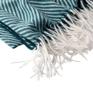 Plaid tissé à chevrons bleu 140×180 – Polyester 200g