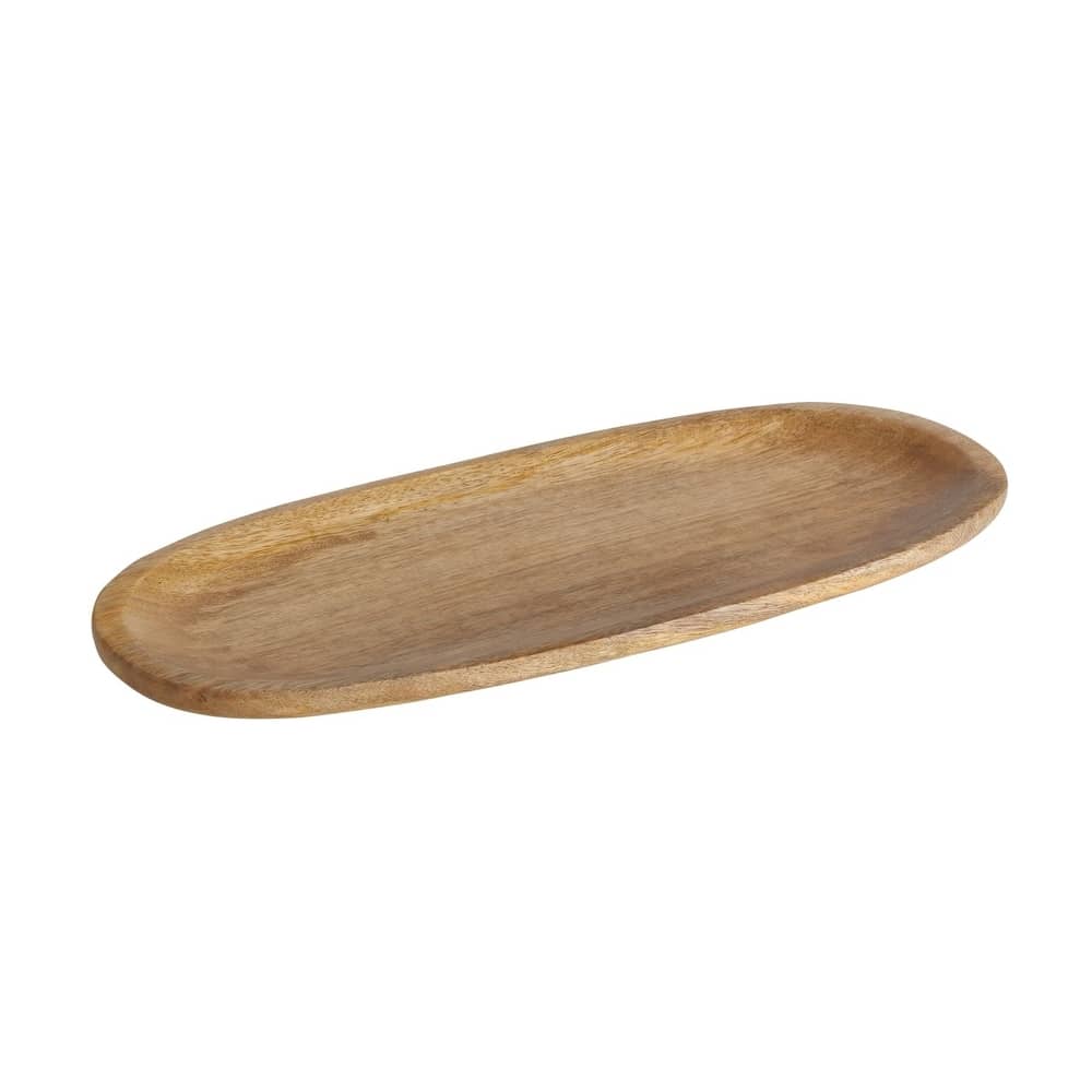 Plateau décoratif ovale en bois de manguier pour centre de table ou meuble, 40cm