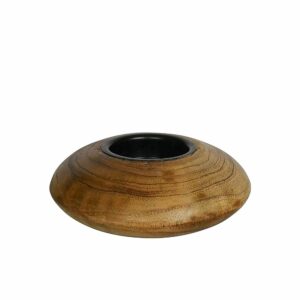 Bougeoir en bois et métal, bougie chauffe-plat – 11cm