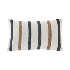 Coussin déco pour canapé en coton rayé – 30×50