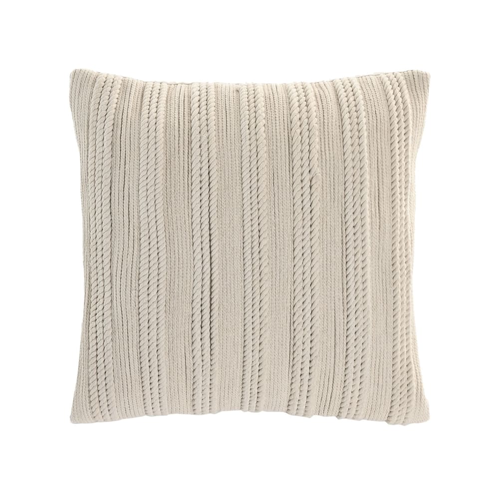 Coussin décoratif beige en coton déhoussable 45x45 pour canapé