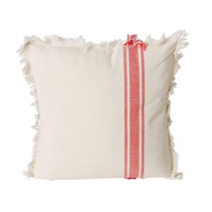Coussin déco pour canapé en coton écru rayé – 45×45