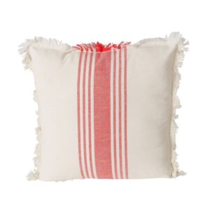 Coussin déco pour canapé en coton écru rayé – 45×45
