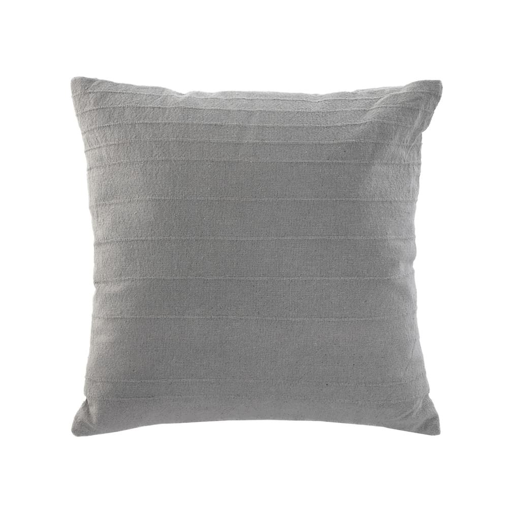 Coussin décoratif gris en coton déhoussable 45x45 pour canapé