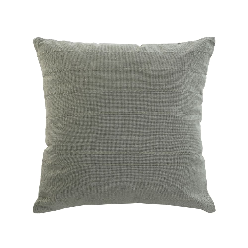 Coussin décoratif vert en coton déhoussable 45x45 pour canapé