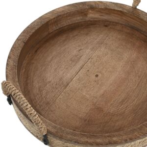 Plateau décoratif rond en bois et corde – 29cm