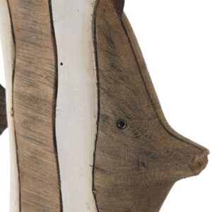 Figurine en bois sur pied métal – Poisson, 39cm