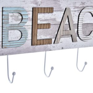 Porte-manteau mural en métal et bois – Beach 45cm