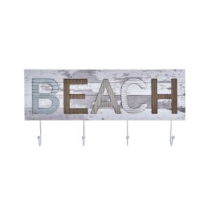 Porte-manteau mural en métal et bois – Beach 45cm