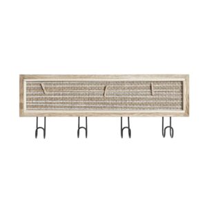 Porte-manteau mural en métal et MDF – 40cm