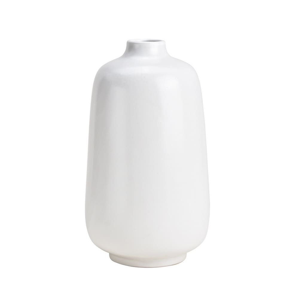 vase décoratif en céramique blanc lisse, 22cm