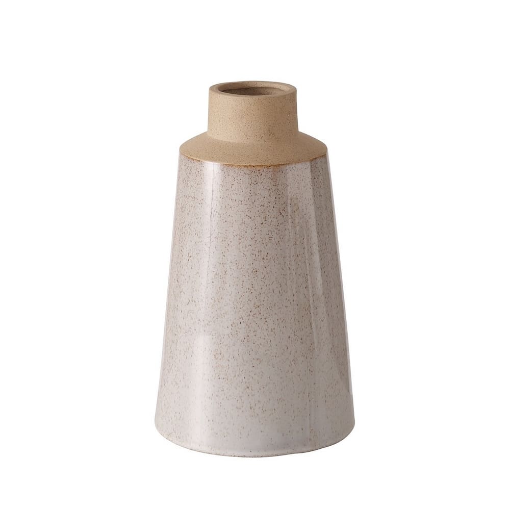 Vase décoratif en céramique marron rosé tacheté, 28cm