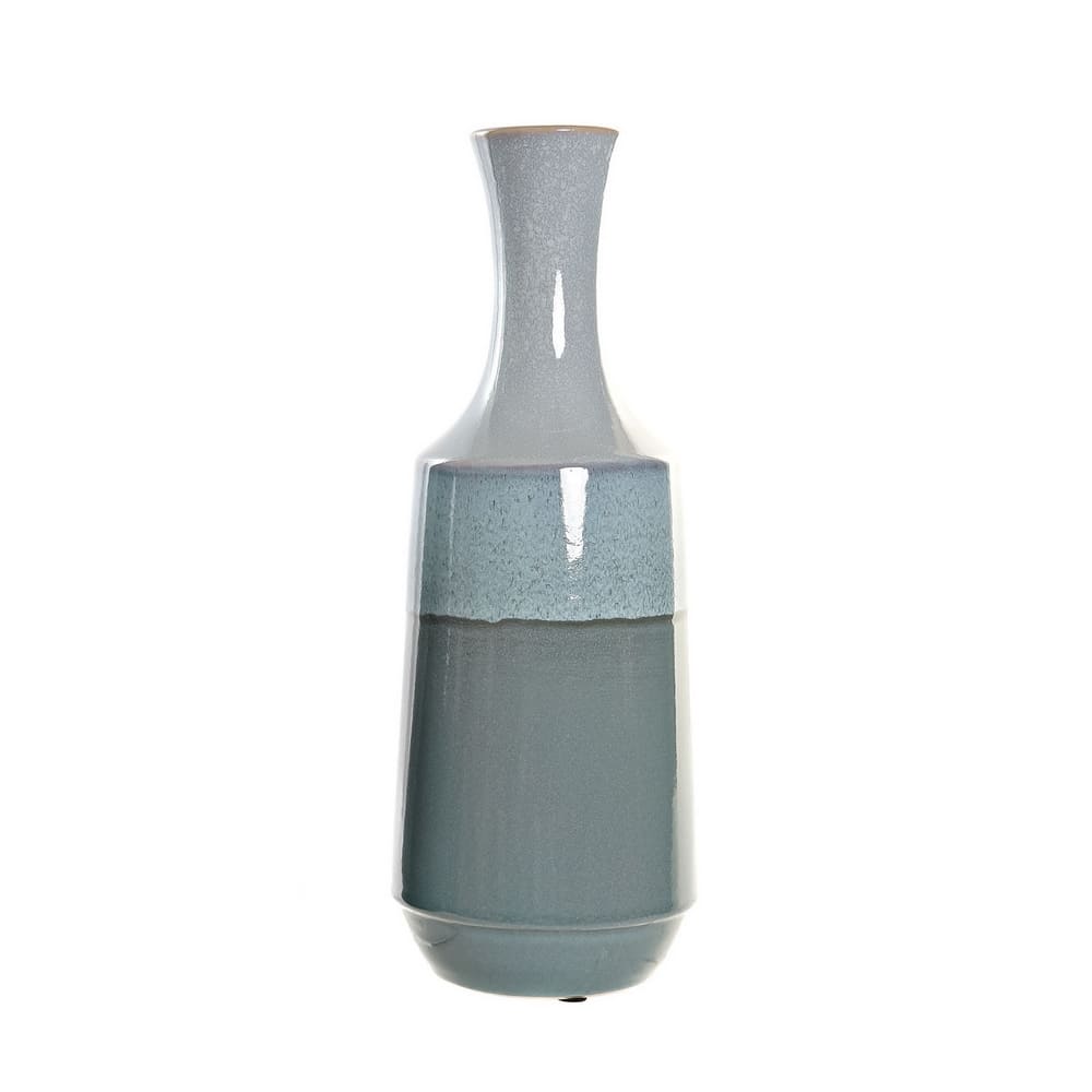 Vase décoratif en céramique tacheté gris et vert, 36cm