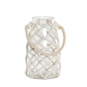 Vase décoratif pour fleurs en verre et coton – 26cm