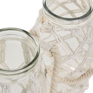 Vase décoratif pour fleurs en verre et coton – 26cm