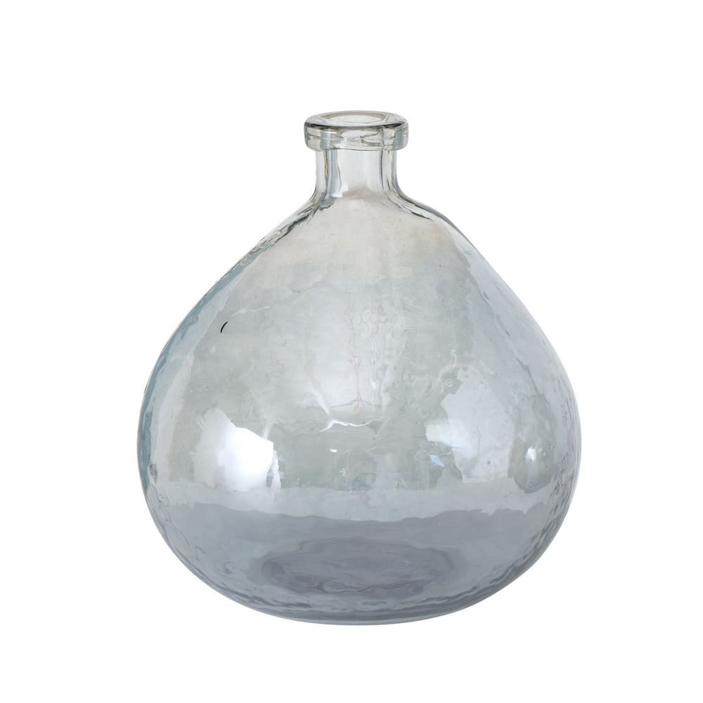Vase décoratif pour fleurs en verre coloré bleu, 23cm