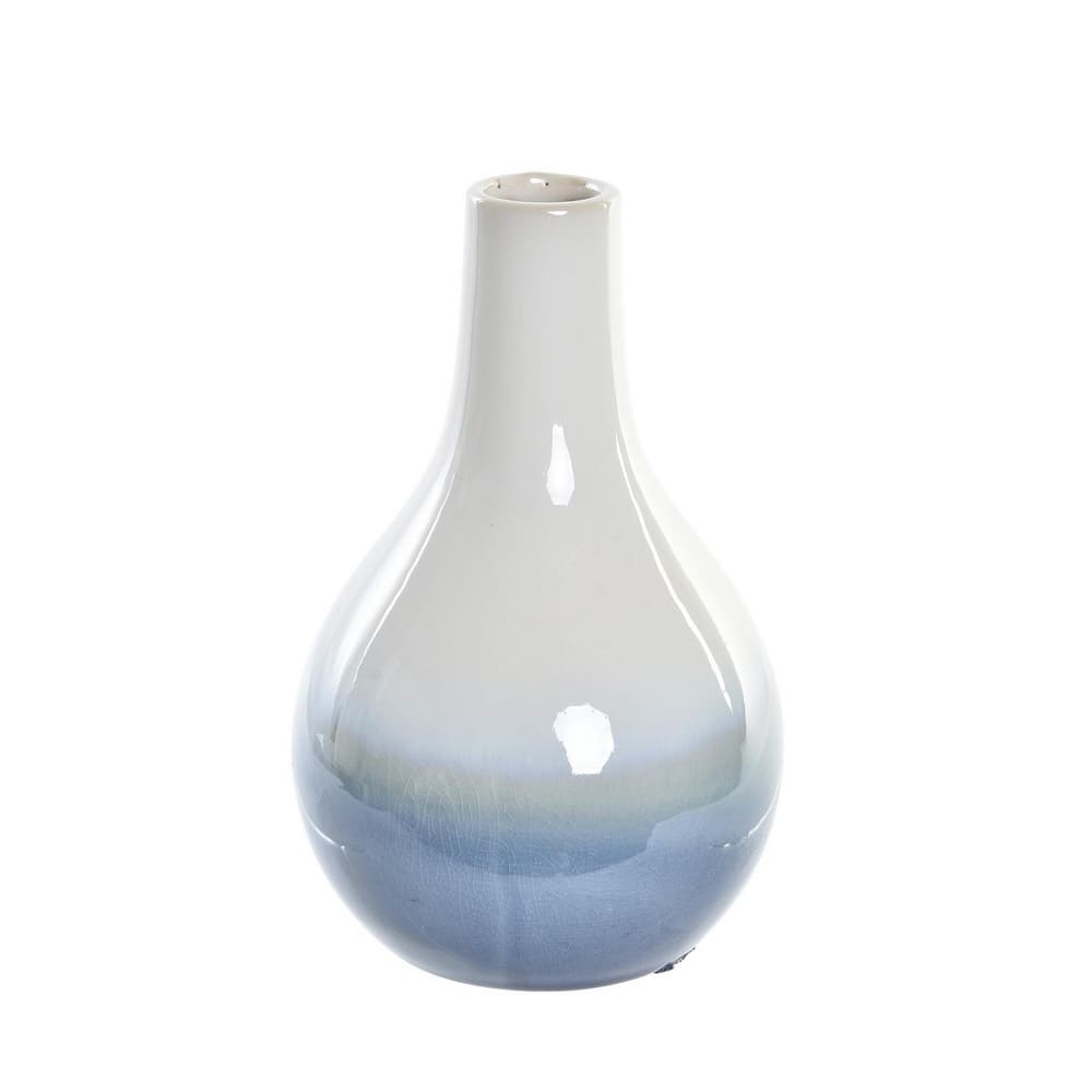 Vase décoratif pour fleurs en porcelaine bleu et blanche, 20cm