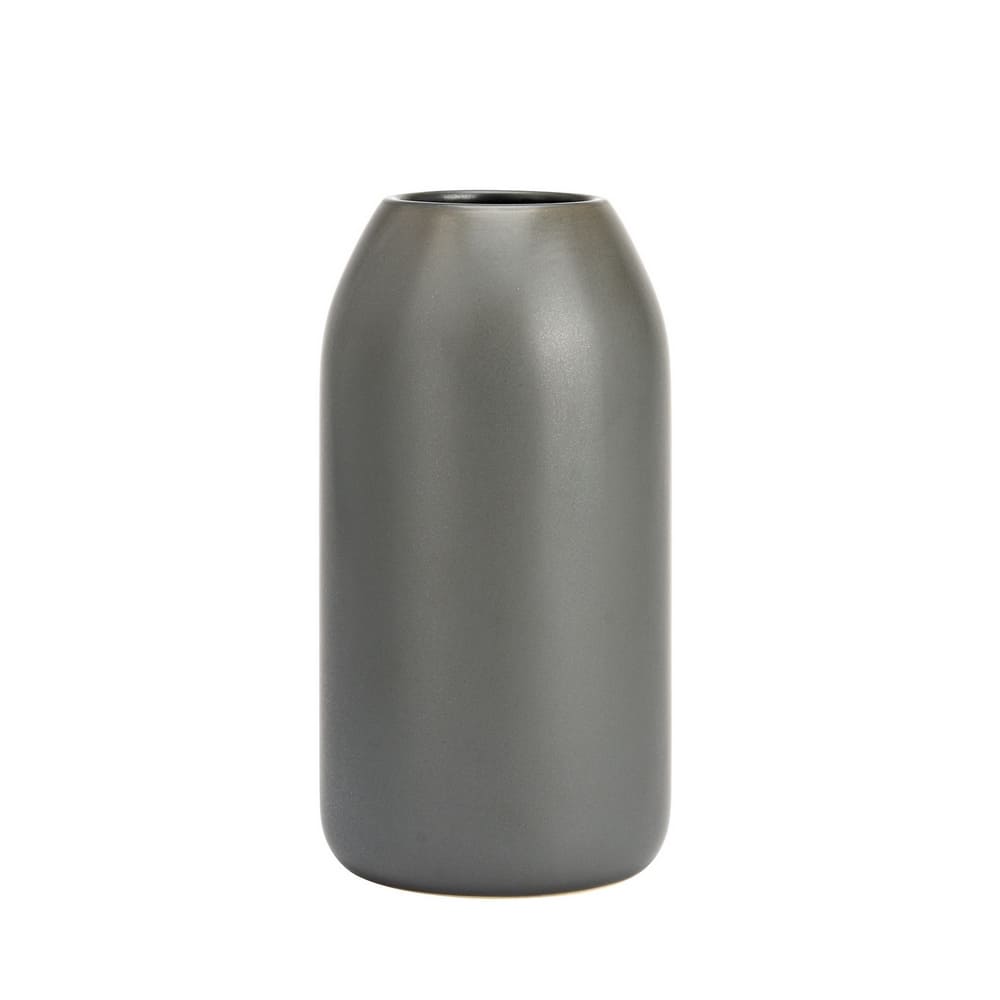 Vase décoratif pour fleurs en porcelaine gris foncé, 20cm