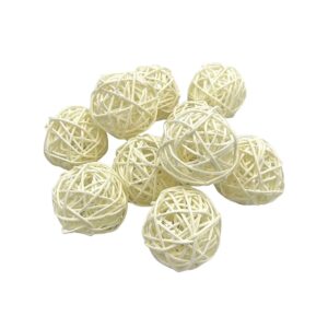 Lot de 10 boules décoratives en rotin à poser – 3 modèles