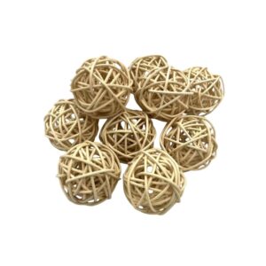 Lot de 10 boules décoratives en rotin à poser – 3 modèles