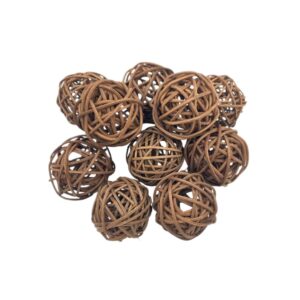 Lot de 10 boules décoratives en rotin à poser – 3 modèles