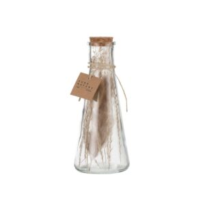 Bouteille déco en verre et fleurs séchées  – Pure nature