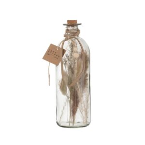 Bouteille déco en verre et fleurs séchées  – Pure nature