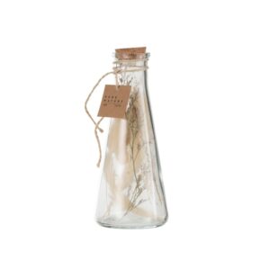 Bouteille déco en verre et fleurs séchées  – Pure nature