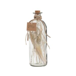 Bouteille déco en verre et fleurs séchées  – Pure nature