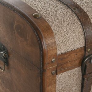 Coffre malle de rangement en bois et tissu – 2 modèles