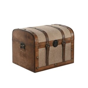 Coffre malle de rangement en bois et tissu – 2 modèles