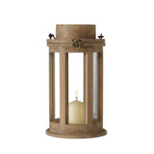 Lanterne à bougie en bois pour l’extérieur – 34cm