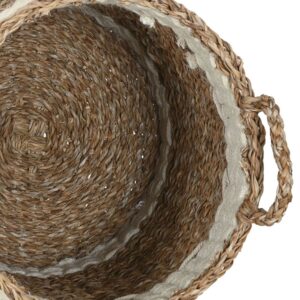 Panier décoratif en algues avec anses – 3 modèles