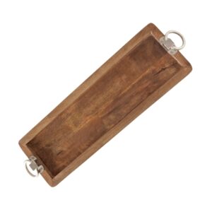 Plateau décoratif rectangle en bois naturel – 60cm