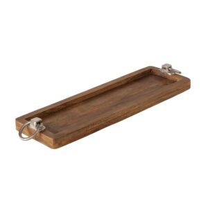 Plateau décoratif rectangle en bois naturel – 60cm
