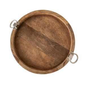 Plateau décoratif rond en bois et aluminium – 45cm